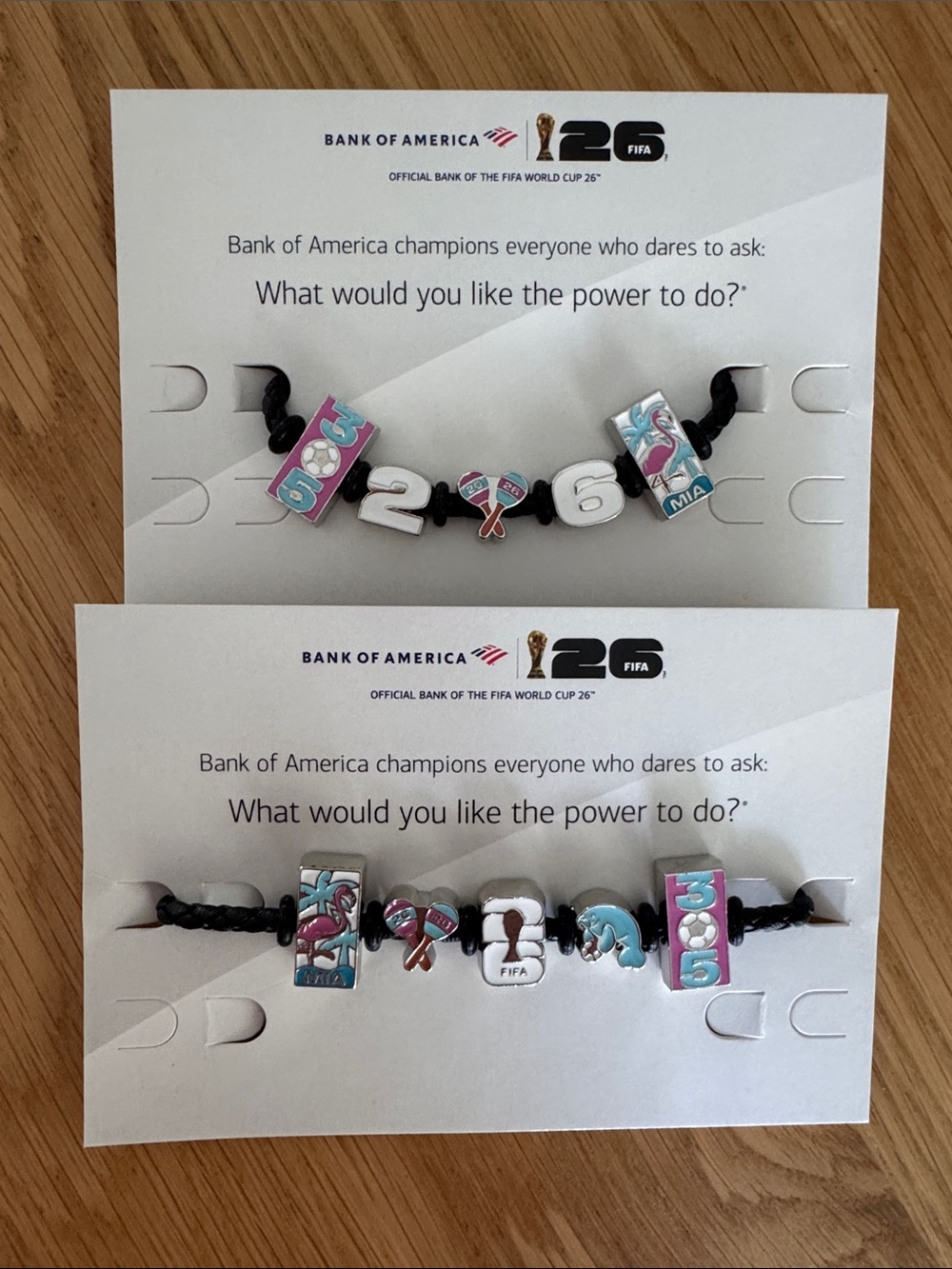 Bank of America FIFA 26 Charm Bracelets Miami Edition - Pink, Blue, White